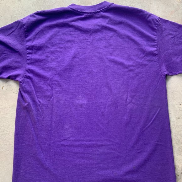 Vintage 90's Purple Zebra Zoological Park Short Sleeve Crew Neck Tshirt - Picture 3 of 4